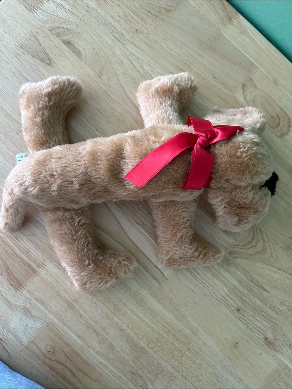 Vintage Bantam Floppy Ear Dog Plush red bow